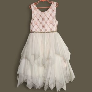 American Princess Pink and White Formal Dress Size 10. #E04